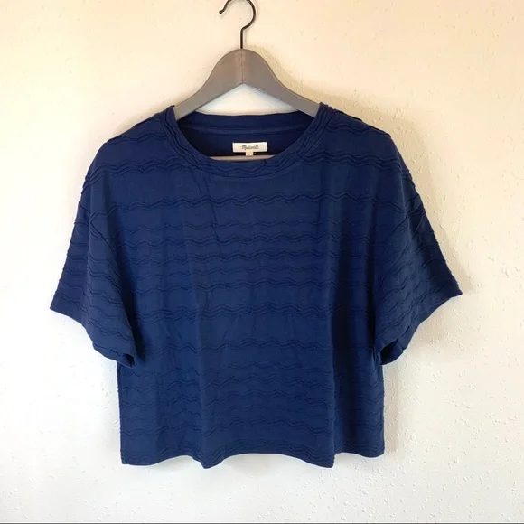 Madewell Dolman Solid Women’s Crop Top Navy Size Medium NWT - Picture 2 of 8